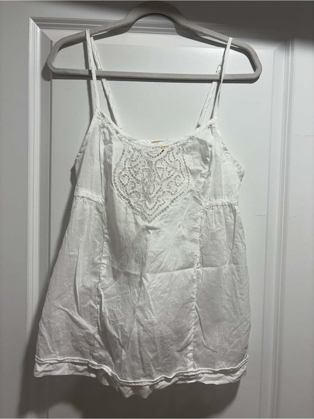 Ella Moss White Lace-Front Camisole